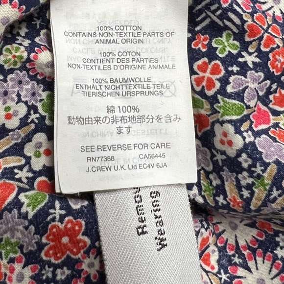 Liberty Art Fabrics for J. Crew Floral Long Sleeve Button Down Shirt Size 2 - Picture 6 of 7